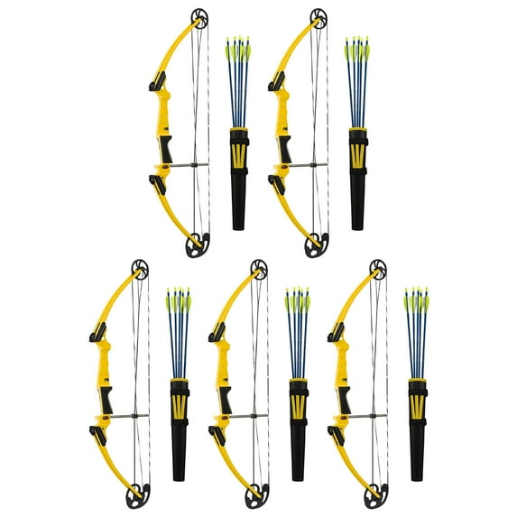Genesis Archery Left-Handed Compound Bow Archery Kit, Yellow (5 Pack)