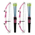 thumbnail image 1 of Genesis Archery Mini Compound Bow Archery Right Hand Set, Pink (2 Pack), 1 of 12