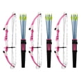 thumbnail image 1 of Genesis Archery Mini Compound Bow Archery Right Hand Set, Pink (3 Pack), 1 of 12