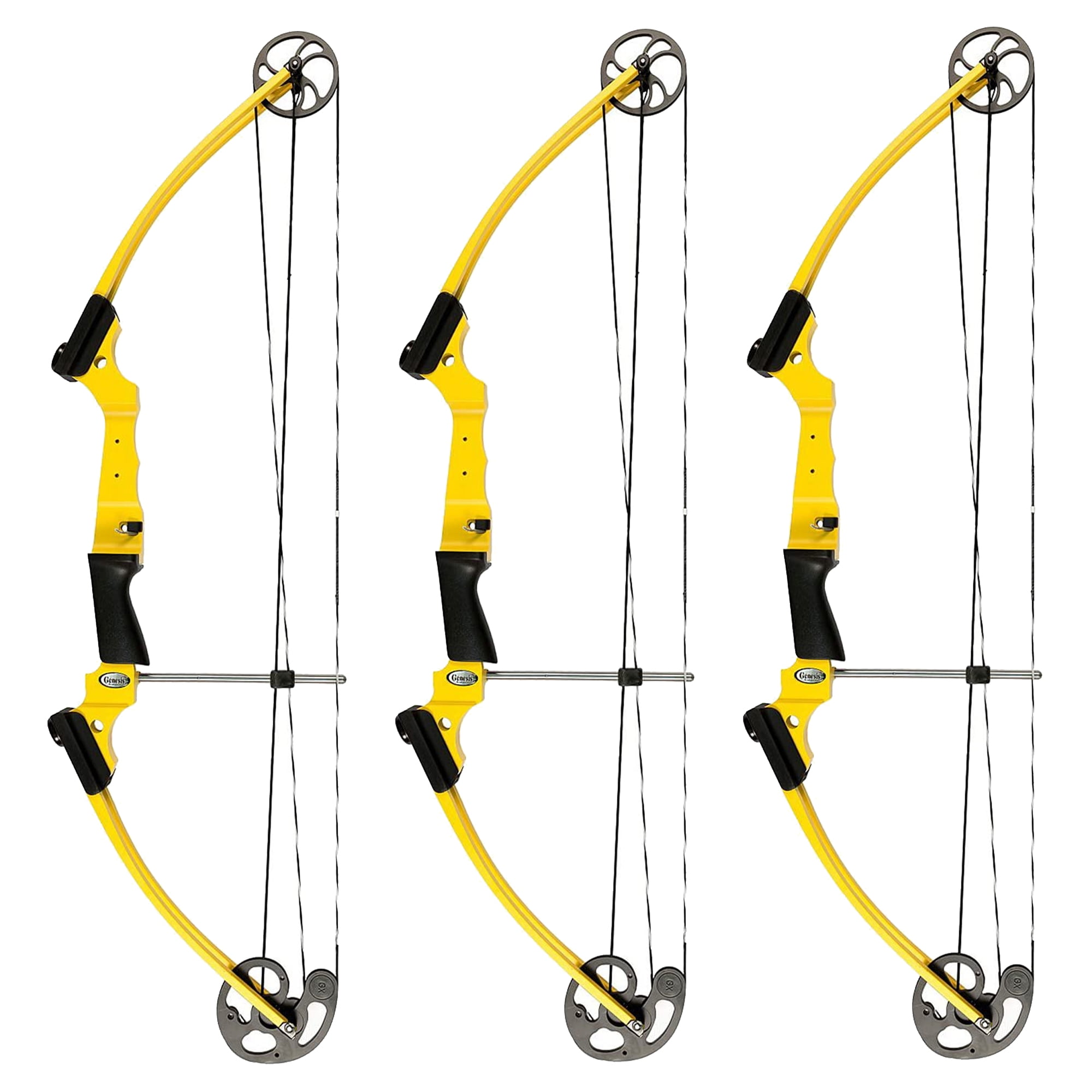 Genesis Archery Original Adjustable Right Handed Bow, Yellow (3 Pack)