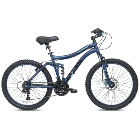 Genesis Bella Vista Full Suspension Mountain Bike, 24" Wheels, Blue