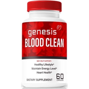 Genesis Blood Clean Capsules - Official Genesis Blood Cleanse Pills to Maintain Overall Health, All Natural Formula For Healthy and Stable Levels, Blood Cleaner Reviews (60 Capsules)