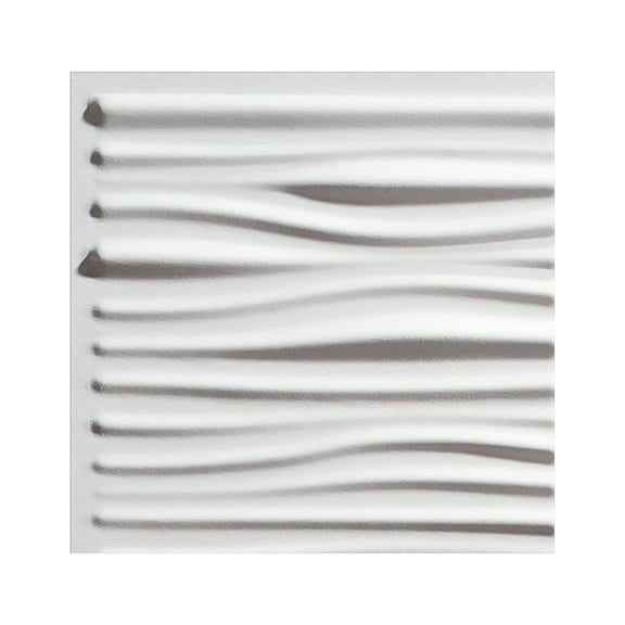 Genesis Drifts White Ceiling Tiles - Easy Drop-In Installation Waterproof, Washable and Fire-rated - High-Grade PVC to Prevent Breakage (12" x 12" Sample)