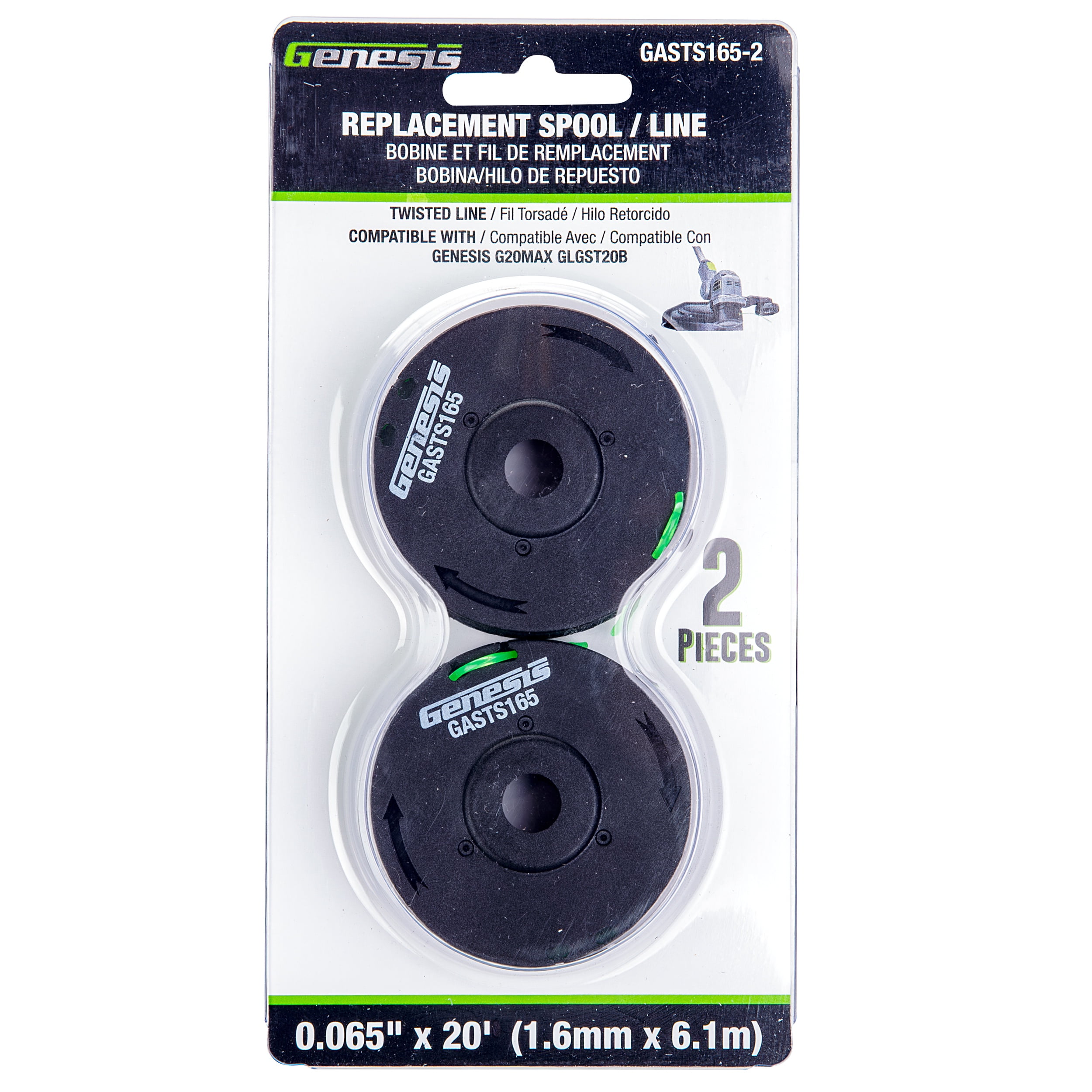 Genesis GASTS165-2 0.065". 2-Piece (for GLGST20B) Replacement String Trimmer Spool