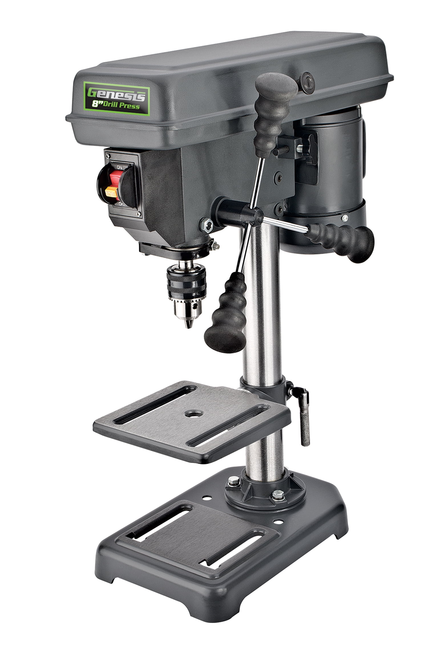 Genesis GDP805P 8 In. 5-Speed 2.6 Amp Drill Press with 1/2 In. Chuck & Tilt Table,