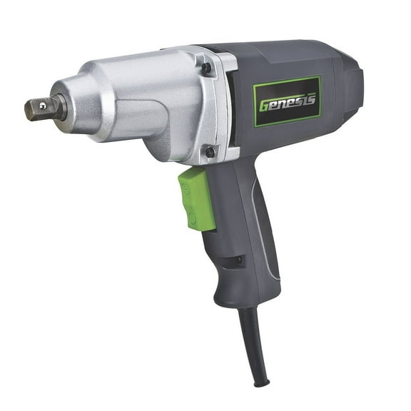 Genesis GIW3075K 7.5 Amp 1/2" Impact Wrench Driver Kit with Detent Pin Square Drive Anvil, 4 Sockets, and Heavy-Duty Storage Case