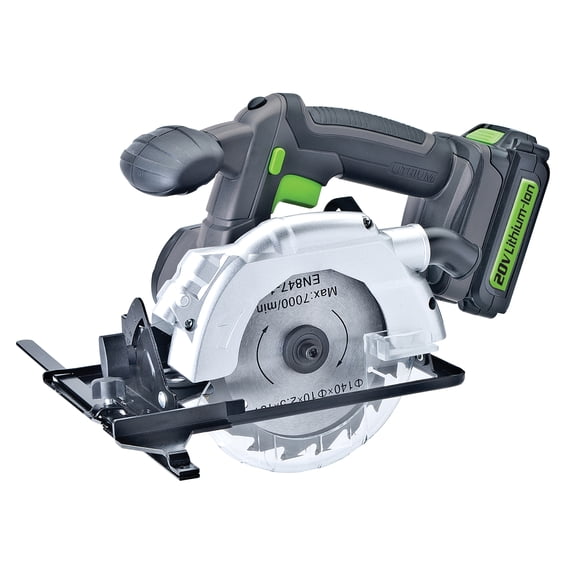 Genesis GLCS2055A 20-Volt Li-Ion 5-1/2-In. Circular Saw with Charger, Rip Guide, and Blade