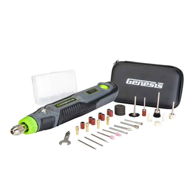 Genesis GLRT04V50 4V Li Ion Cordless Rechargeable 2 Speed Rotary Tool 50 Piece Accessory Set Case Walmart