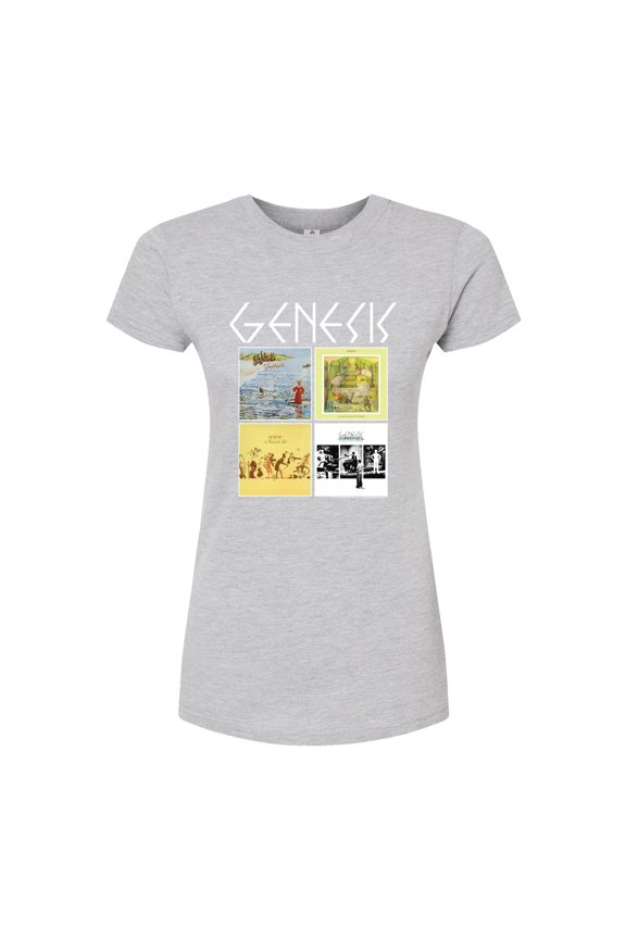 - Genesis Album Grid - Juniors Fitted Graphic T-Shirt