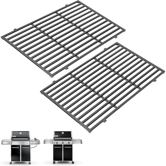 Genesis Grill Grates Replacement for Weber Genesis 300 Series E310 S310 E320 S320 E330 S330 EP310 EP320 EP330, 19.5" Porcelain-Enameled Cast Iron Weber Genesis Grill Parts Replace 7524 7528