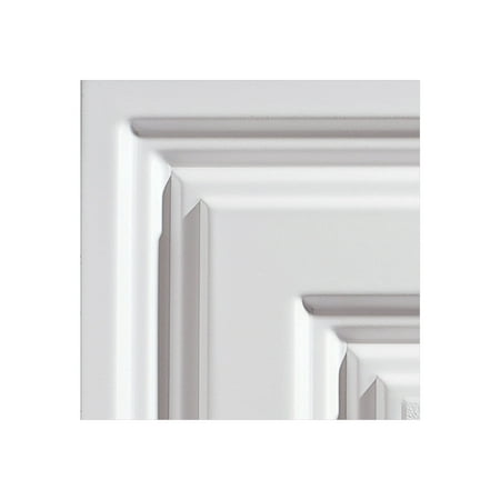 Genesis Icon Relief White Ceiling Tiles - Easy Drop-In Installation Waterproof, Washable and Fire-rated - High-Grade PVC to Prevent Breakage (12" x 12" Sample)