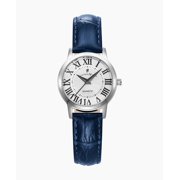 Jacques du Manoir Genesis Ladies White Dial, Blue Leather Strap