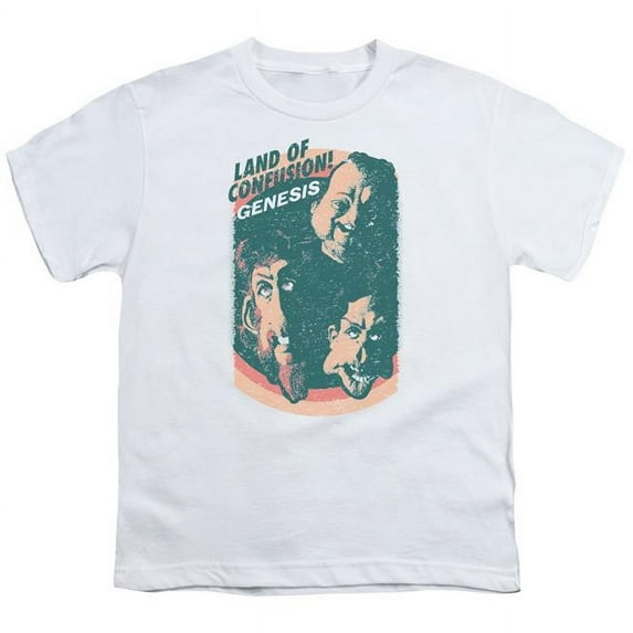 Trevco Sportswear PERRY194-KT-3 Genesis Land of Confusion Youth Short Sleeve T-Shirt, White - Small