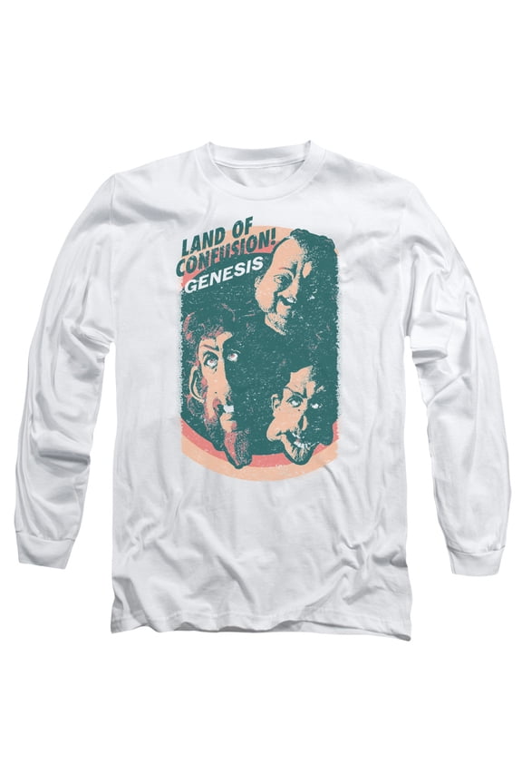 Sportswear PERRY194-AL-3 Genesis Land of Confusion Adult Long Sleeve T-Shirt, White - Large