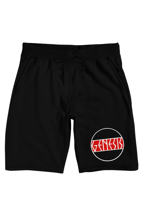 Genesis Logo Men's Black Lounge Shorts-Small