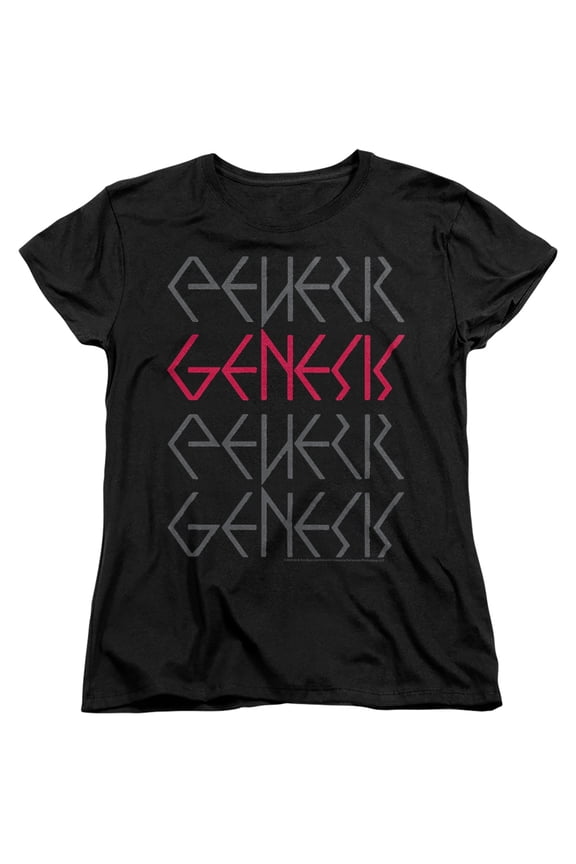 Genesis Logo Repeat Women's T Shirt, Black, 2X-Large