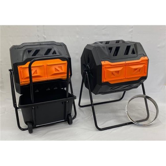 Genesis, MAZE, RSI GEN-C42-OR-2CS 2-Genesis 42 Gallon Composters w/ 1-Cart & 1-Sifter