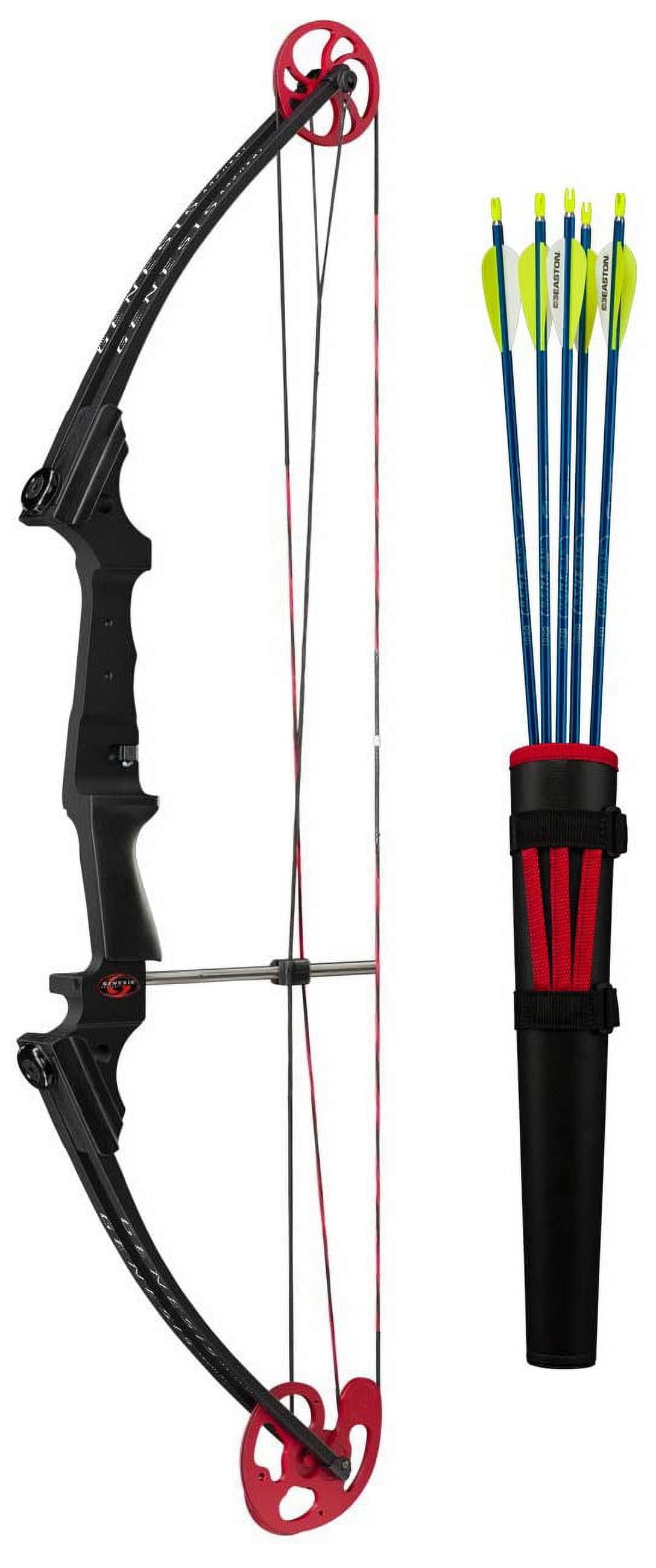 Open Box Genesis Original Archery Compound Bow/Arrow Set, Left Handed, Black