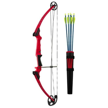 Open Box Genesis Original Archery Compound Bow/Arrow Set, Right Handed, Red