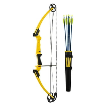 Genesis Original Universal Compound Bow and Arrow Kit,Left Hand,Yellow