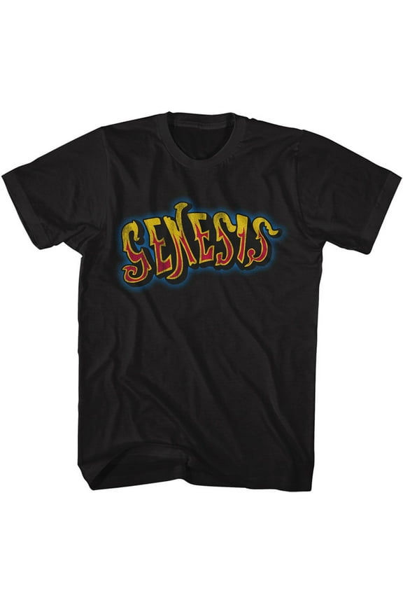 Genesis Retro Color Logo Black Adult T-Shirt