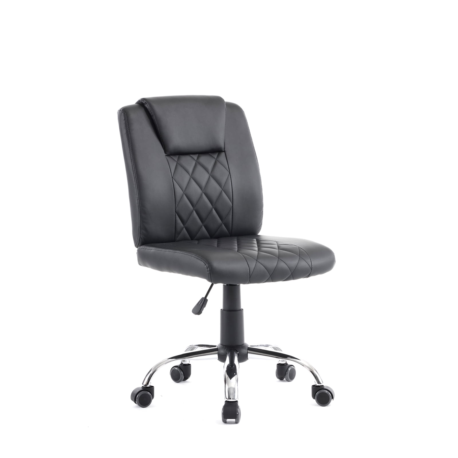 Genesis Task Stool Armless Desk Chair, 18"-22" Adjustable Height for Home Office, Bar, Manicure Technician Stool Nail Salon, Black