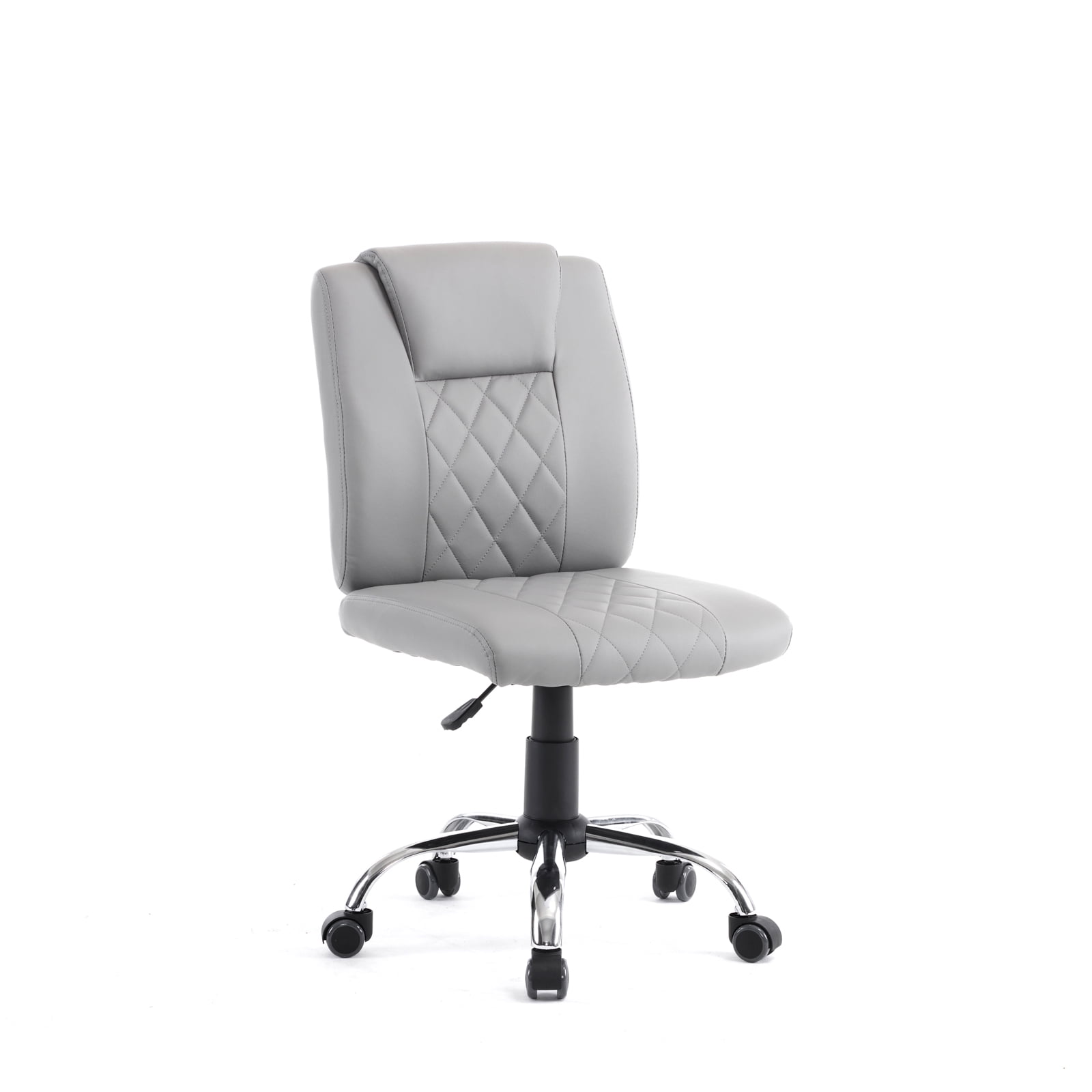 Genesis Task Stool Armless Desk Chair, 18"-22" Adjustable Height for Home Office, Bar, Manicure Technician Stool Nail Salon, Grey