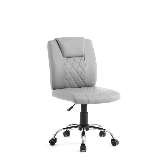 Genesis Task Stool Armless Desk Chair, 18"-22" Adjustable Height for Home Office, Bar, Manicure Technician Stool Nail Salon, Grey