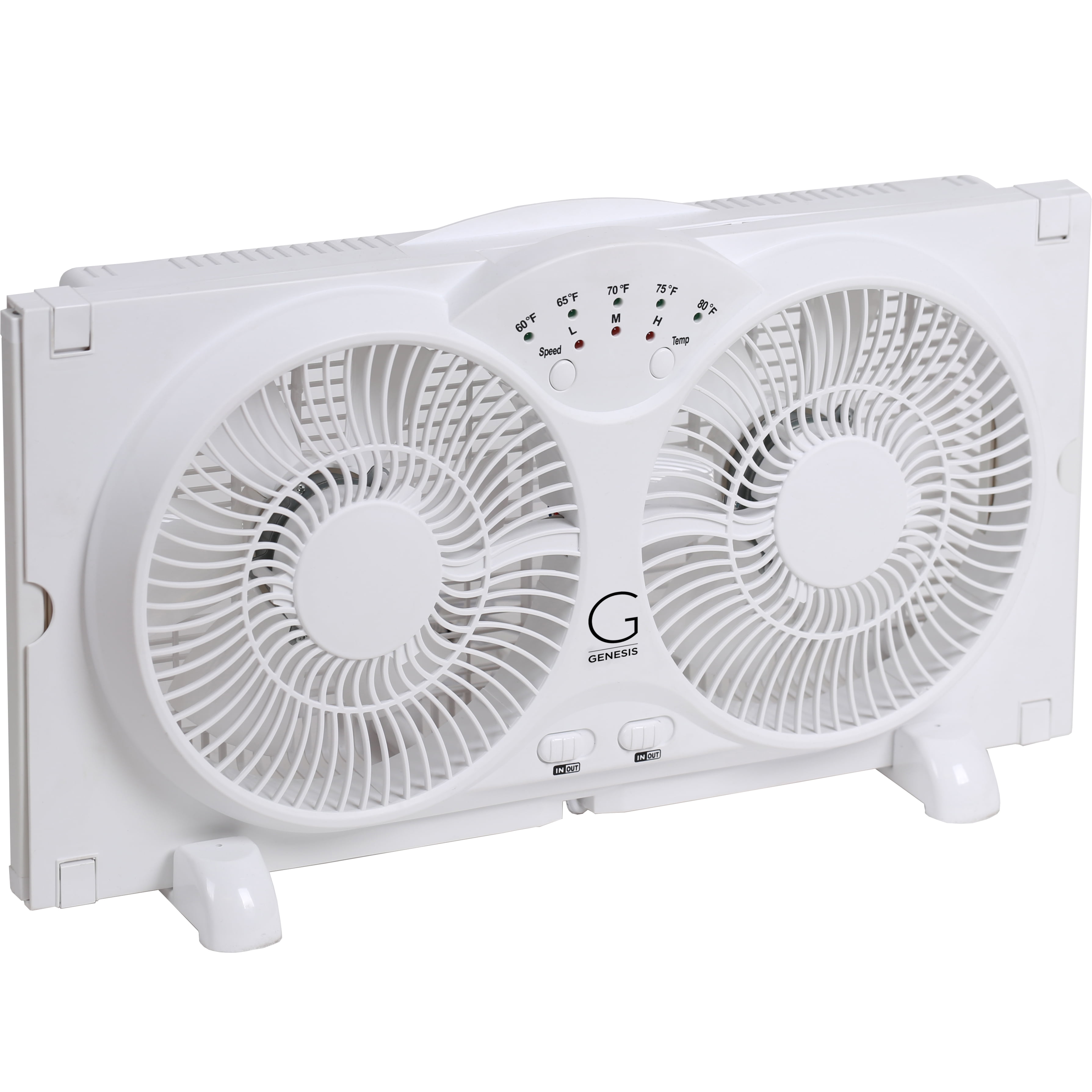 Genesis Twin Window Fan with 9 Inch Blades, High Velocity Reversible