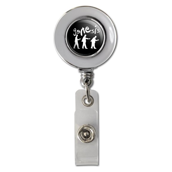 Genesis We Can't Dance Retractable Reel Chrome Badge ID Card Holder Clip