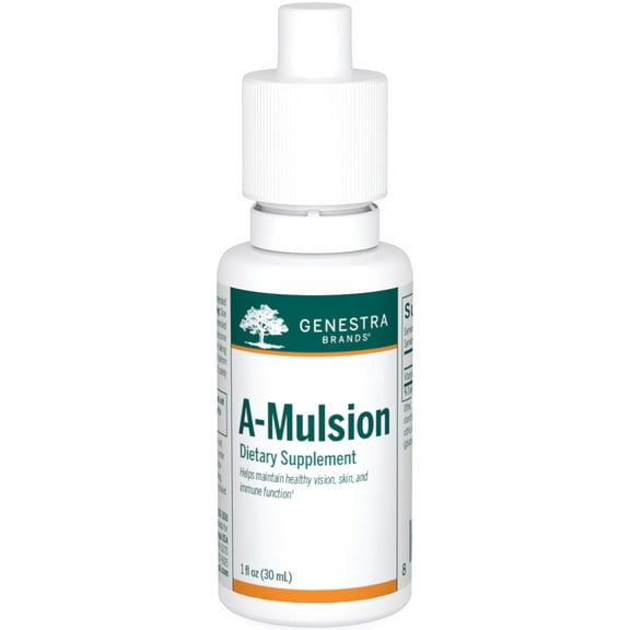 Genestra Brands A-Mulsion | Vitamin A Liquid to Support Immune System, Skin, Vision, Bones, and Teeth* | 1 Fl Oz | Citrus Flavor