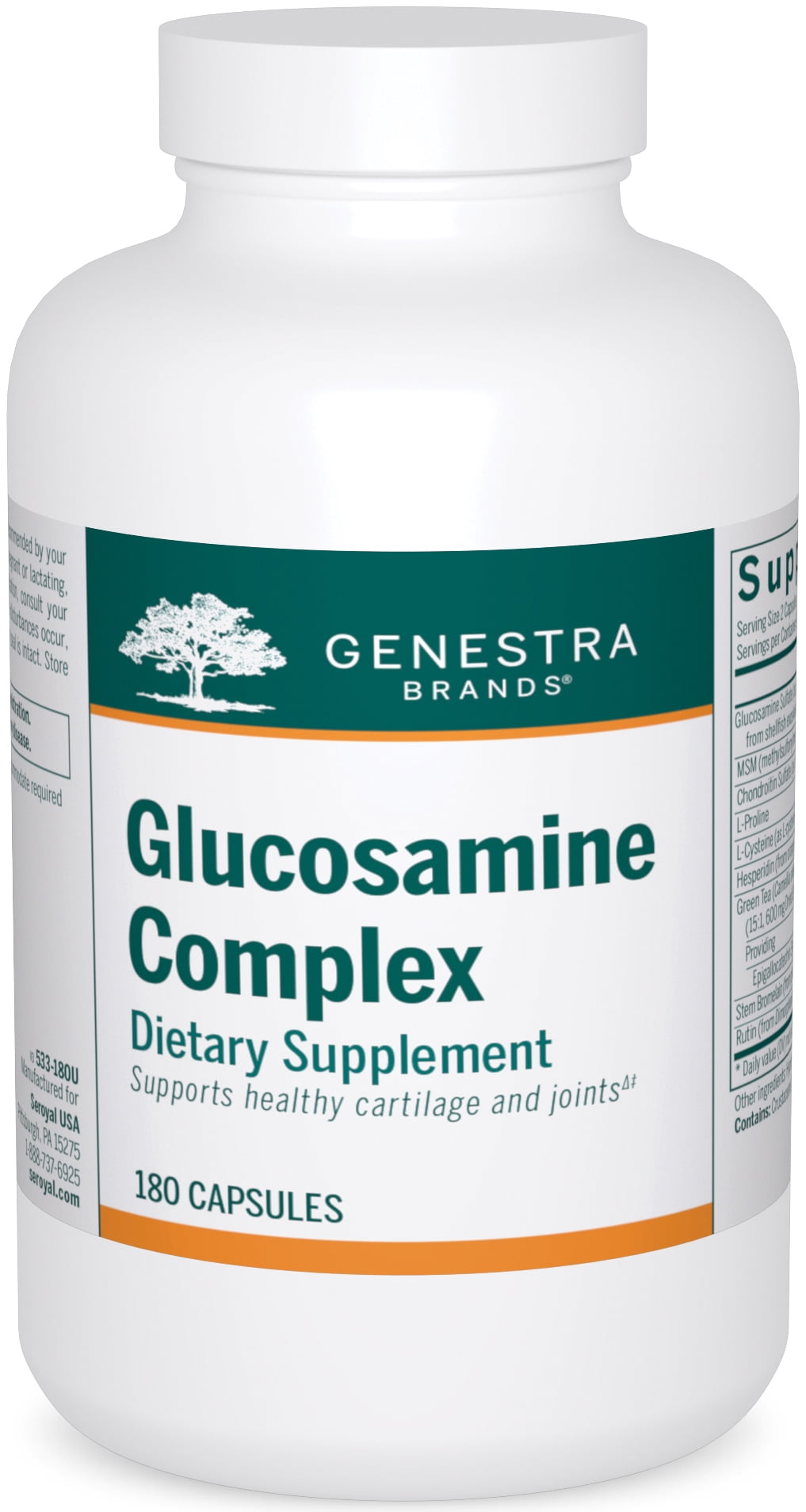 Genestra Brands Glucosamine Complex | Combination of Glucosamine Sulfate, Chondroitin Sulfate, Amino Acids and Herbal Ingredients | 180 Capsules