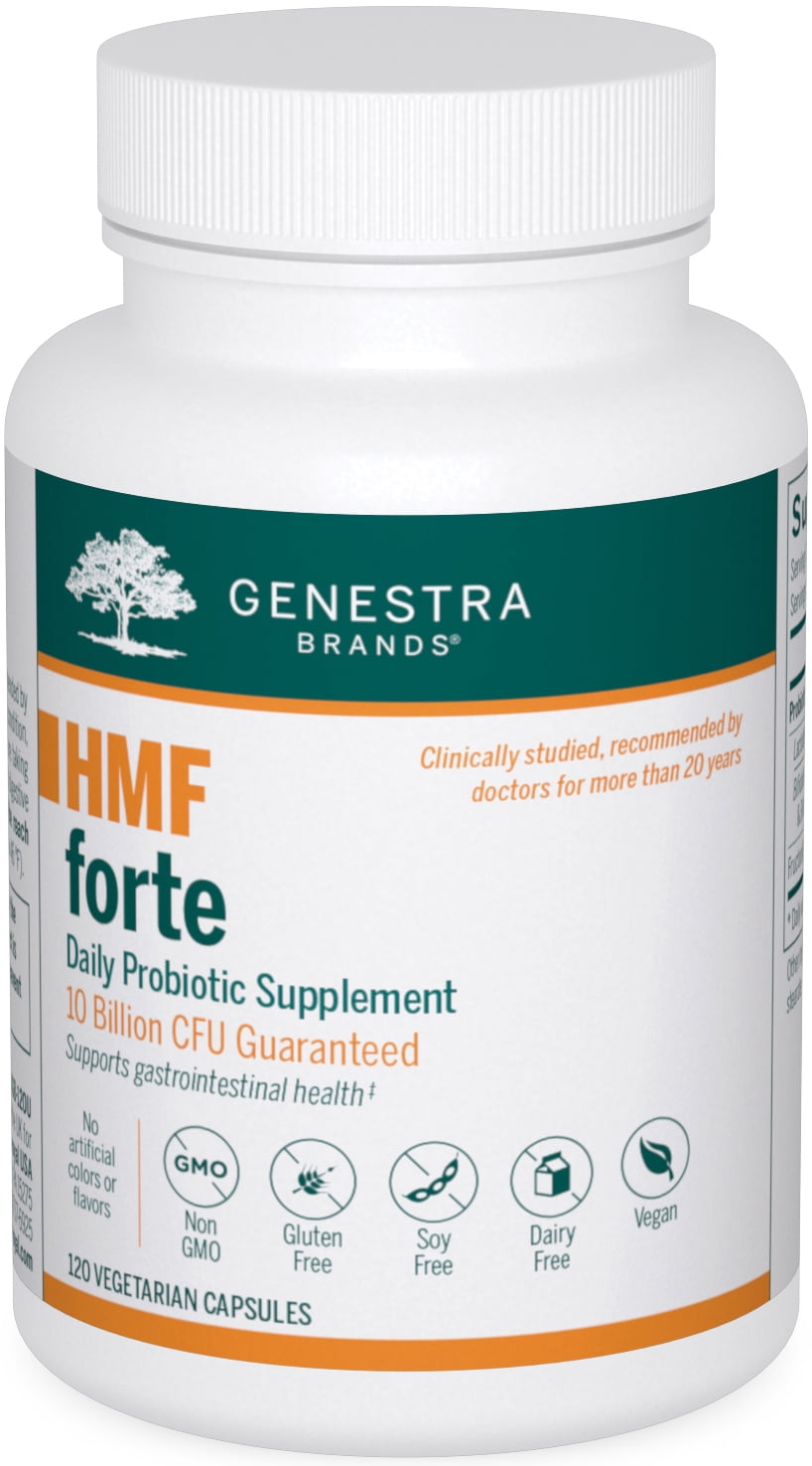 Genestra Brands - HMF Forte Probiotic Supplement - Four Strains of Probiotics to Promote GI Health - 120 Capsules