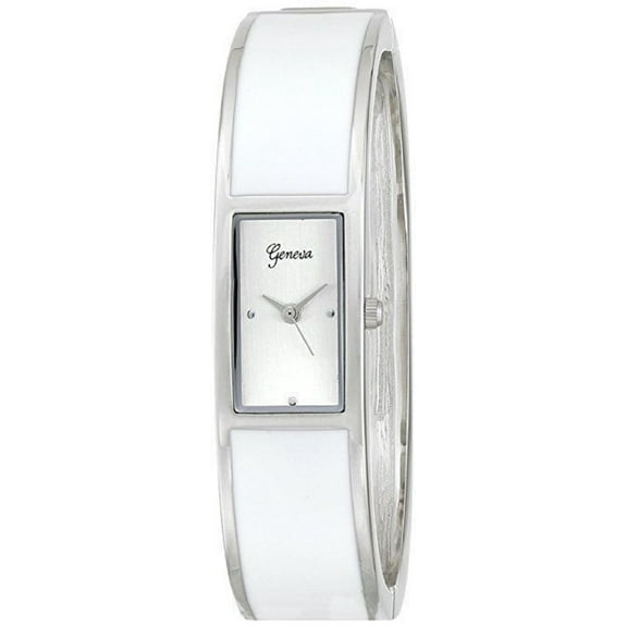 Geneva 2382F-GEN Women's White/Silver Bangle Watch