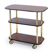 Geneva 36100 Rectangular style- 3-shelf wood laminate serving cart