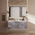 thumbnail image 1 of Geneva 48 in. W Dark Grey Bath Vanity, White Quartz Top, and Faucet Set, 1 of 11