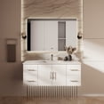 thumbnail image 1 of Geneva 48 in. W Glossy White Bath Vanity, Cultured Marble Top, and Faucet Set, 1 of 11