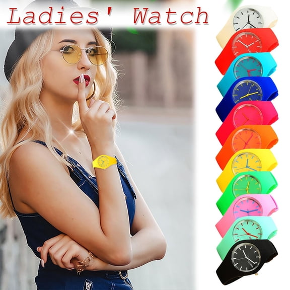 Geneva Analog Watch, Pink Candy Silicone Strap, Sports & Outdoor, Active Tracking, Valentine Day Gift, 1.5 in Case, 1 Pc