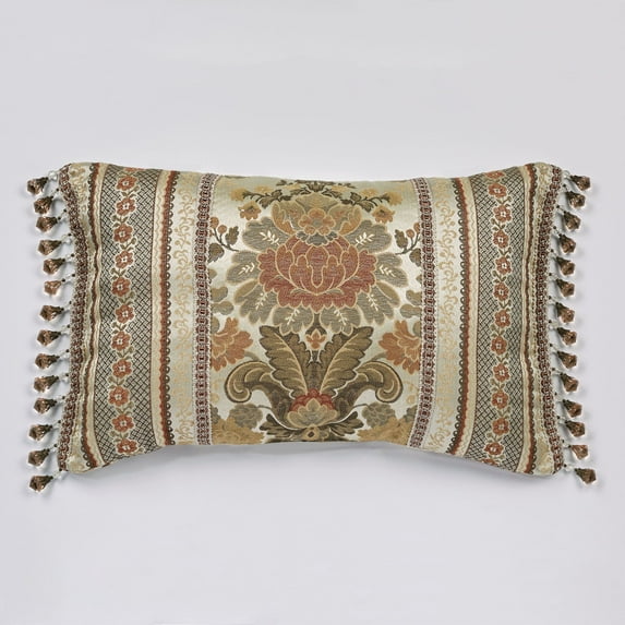 Geneva Bead Tassel Pieced Pillow Champagne Pillow Tailored Rectangle