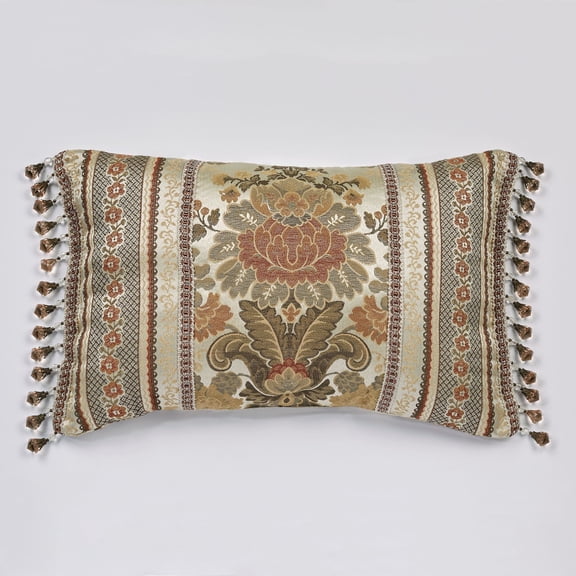Geneva Bead Tassel Pieced Pillow Champagne Pillow Tailored Rectangle