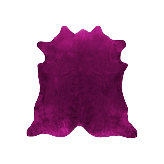Natural Geneva Cowhide Rug | Eggplant | 5'x7'
