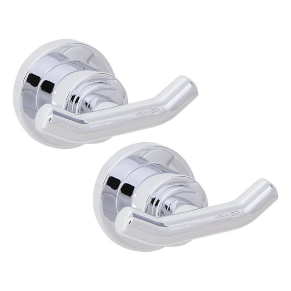 Design House Geneva Contemporary 2-Pack Double Robe Hook, Polished Chrome