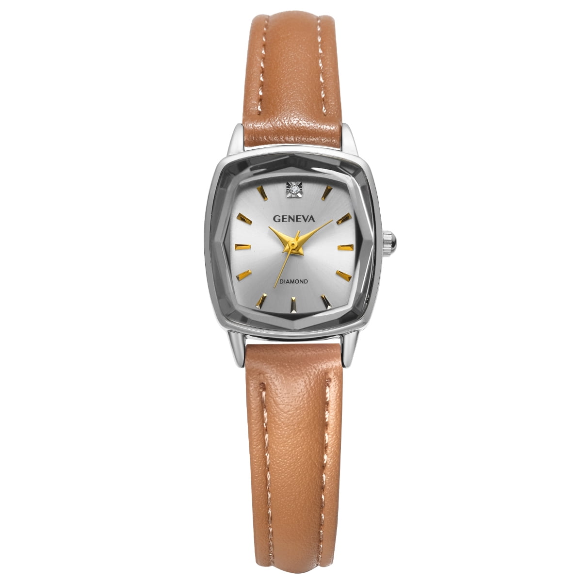 Geneva Ladies Genuine Diamond Dial 22mm Gunmetal Tone
