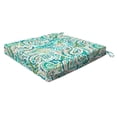 thumbnail image 1 of Geneva Paisley Turquoise Essentials Square Seat Cushion (2-Pack), 1 of 8