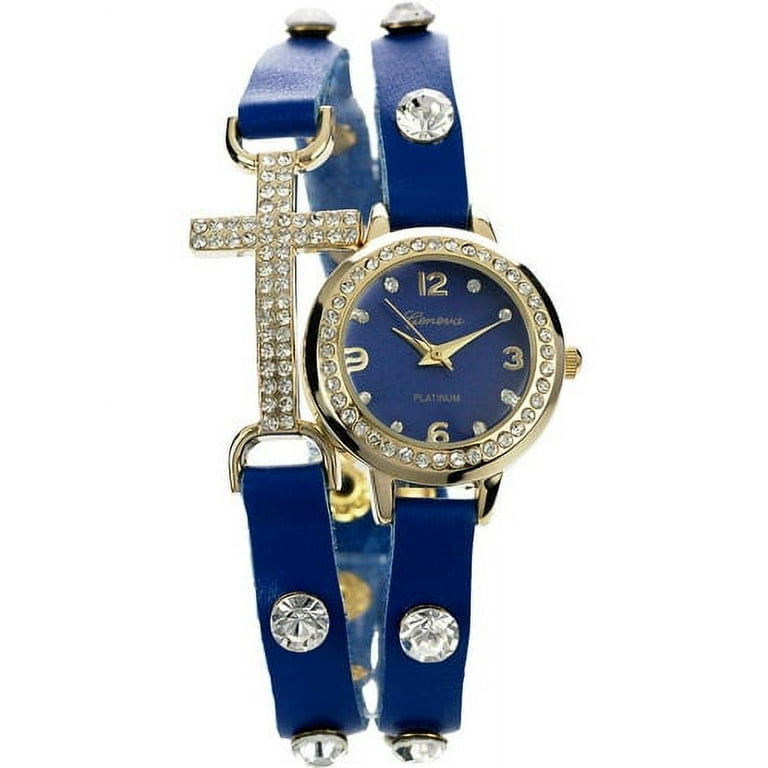 Geneva Platinum Women s Cross Wrap Watch Walmart