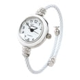 thumbnail image 1 of white silver geneva cable band women's small size bangle watch, 1 of 2