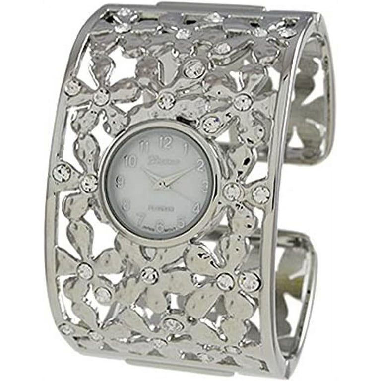 Geneva platinum women's cuff watch best sale