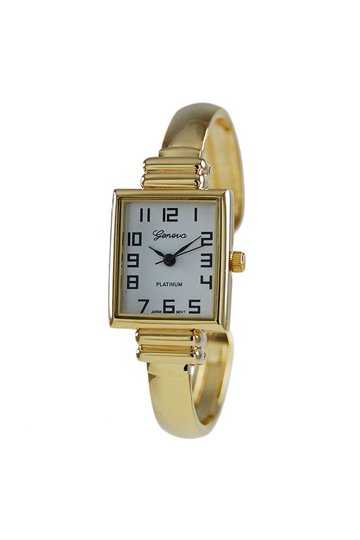 Montre Bracelet Geneva Platinium – Bracelet Beige, Boîtier Acier – Mouvement Quartz – Neuf Avec Boîte