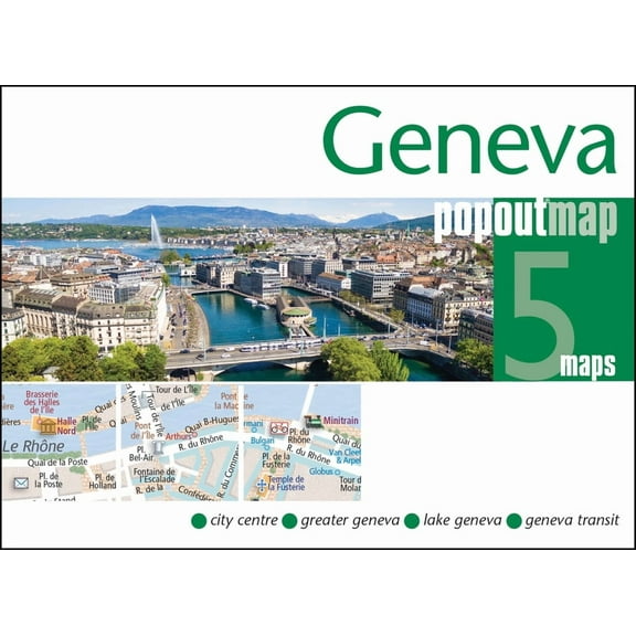 Geneva PopOut Map - pocket size, pop up, street map of Genev