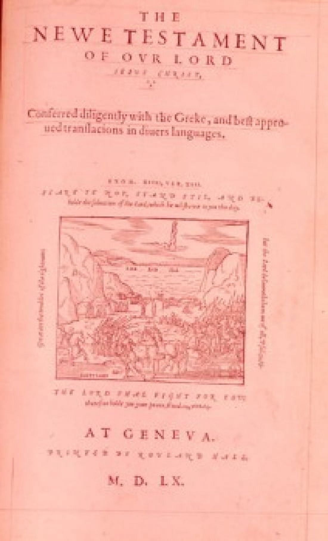 Geneva Protestant Bible woodcut print USA New York New York City American Bible Society 1560 AD Canvas Art - (18 x 24)